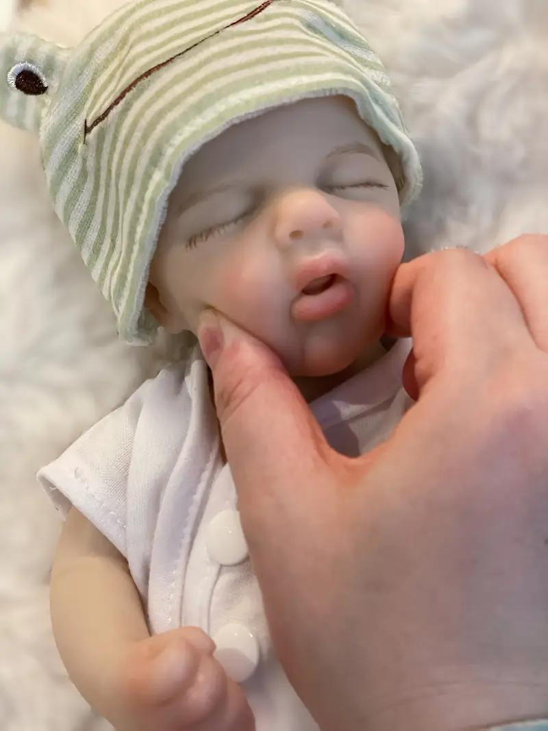 13 Inch Adorable Loulou Can Open Mouth Full Body Solid Silicone Reborn Doll With 3D Painted Skin Washable Soft Touch Feelings Newborn Doll Toys For Festival Gift