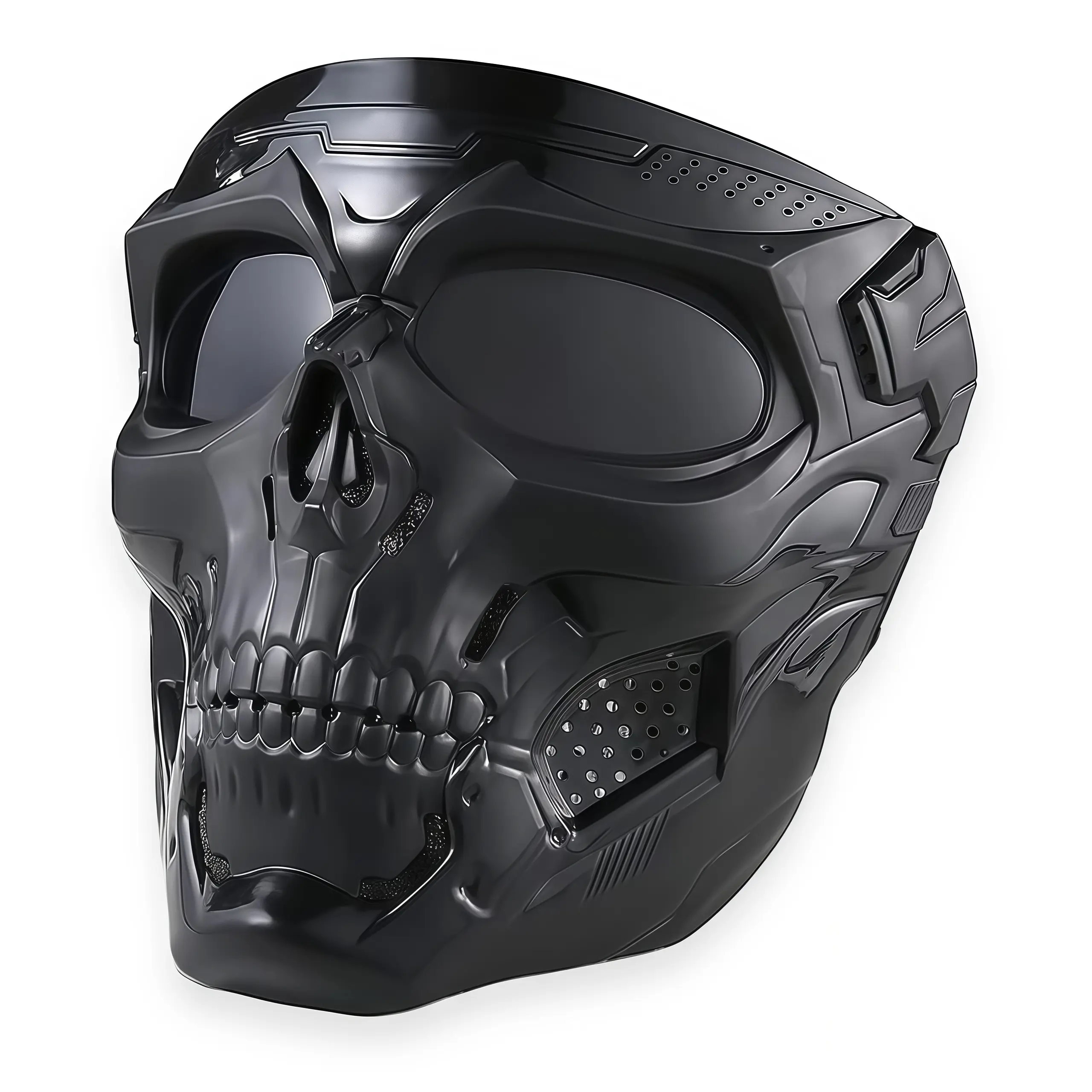 Nylon Skull Full Face Mask with Goggles & Lens, Adjustable-Fit Tactical Protection for Adults’ Halloween Cosplay, Outdoor Play & Parties (Sports & Outdoor Accessory)