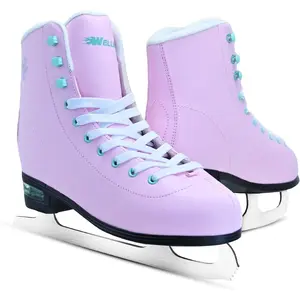 Ice Skates for Women Adult Figure Skates with Air Cushion Classic White Figure Skating Shoes Multiple Sizes Velvety Lining for Indoor & Outdoor