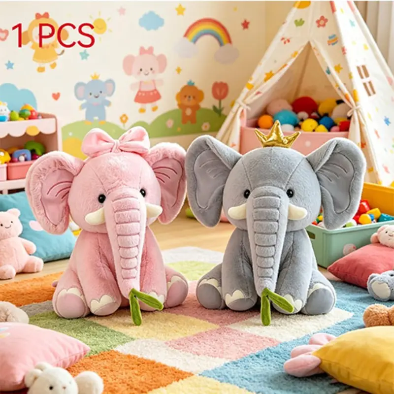 Super Soft Elephant Plush Toy, Realistic Large Stuffed Doll, Stuffed Animals, Dual Color Options, Soft Huggable Animal Toy, Kids Gift, Halloween Christmas Birthday Decor