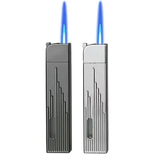 Jet Lighter, 2 Pack Butane Refillable Lighter, Cool Lighters with Gas Tank and Dial, Great Choice for Men Dad Husband (Fuel Not Included)