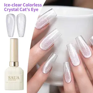Super bright ice crystal cat's eye, bright white crystal magnetic effect, semi permanent removable gel cat's eye, fashionable and versatile, DIY nail salon and personal nail enhancement