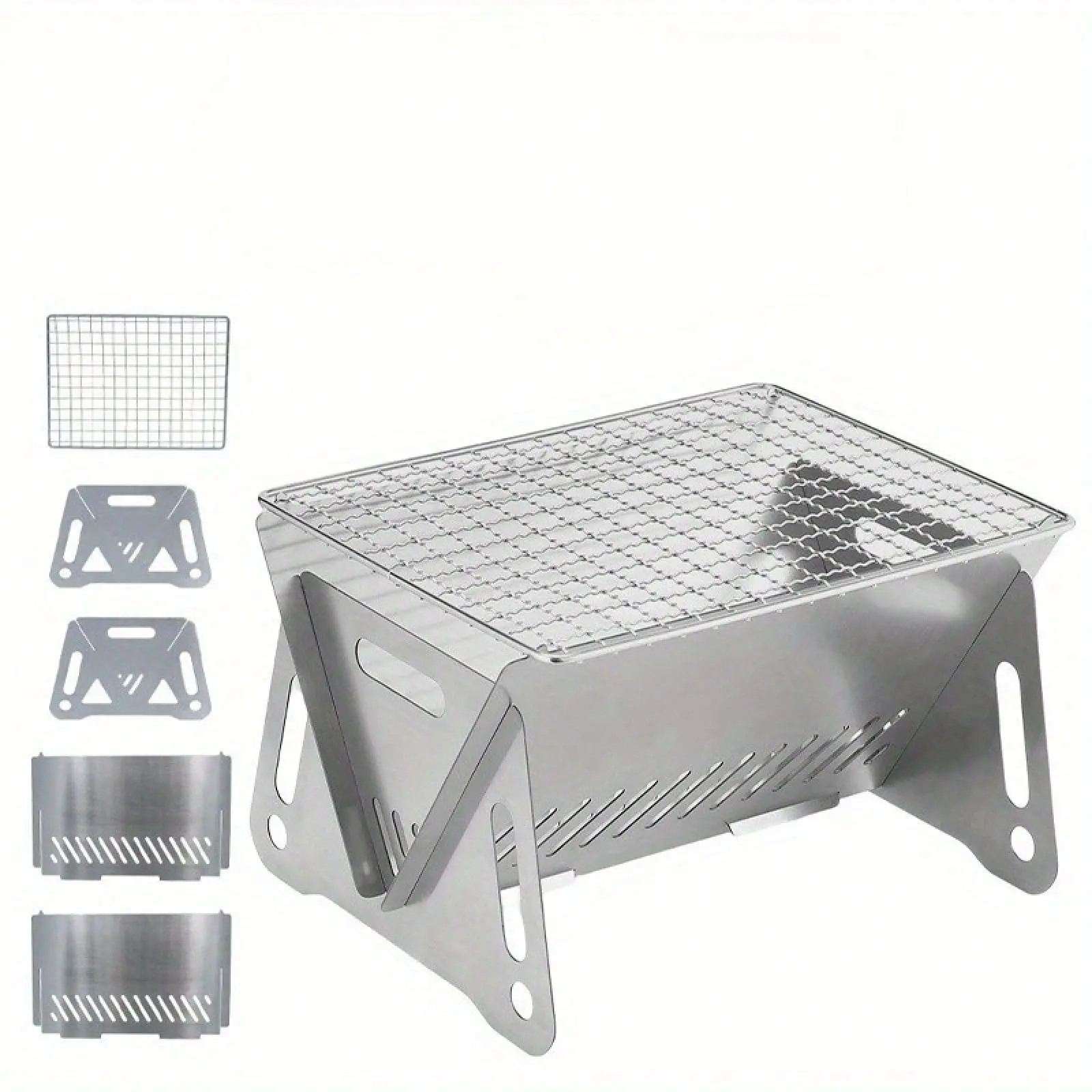 1 Portable Folding Campfire Stove Lightweight Foldable Design, Easy To Assemble And Disassemble, Suitable Camping, Backyard Picnics, Tailgate Parties - Compatible With Teapots And Cooking Pots - Home Emergency And Outdoor Cooking, Portable Camping Stove