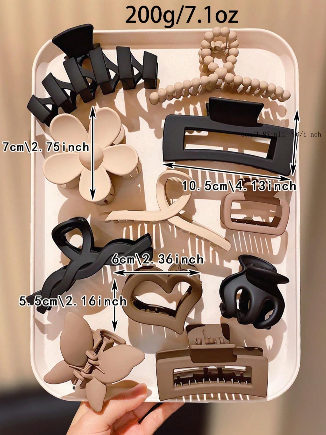 Matte Hair Claws Set, Butterfly & Flower & Heart Design Hair Claw, Casual Versatile Hair Accessories for Women, Flat Claw Clips