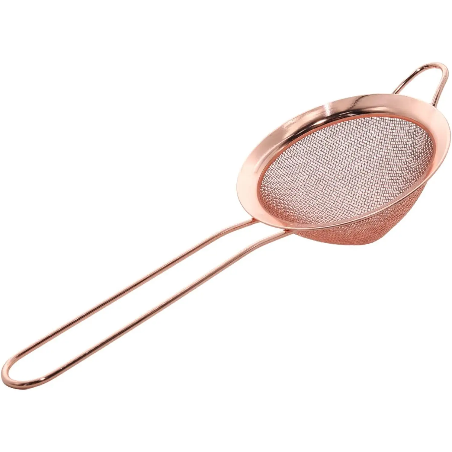 Rose Gold Fine Mesh Strainer 304 Stainless Steel Handheld Sieve Small Kitchen Filter for Baking Tea & Cocktail Making
