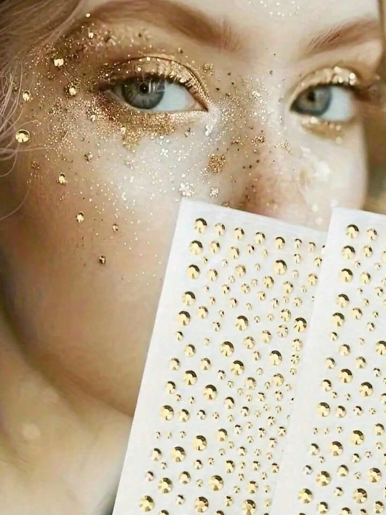 Rhinestone Face Stickers 325 Pcs, Sparkling Glitter Effect Eye Gems, Self-Adhesive Crystal Jewels, DIY Festival Rave Party Makeup Accessories