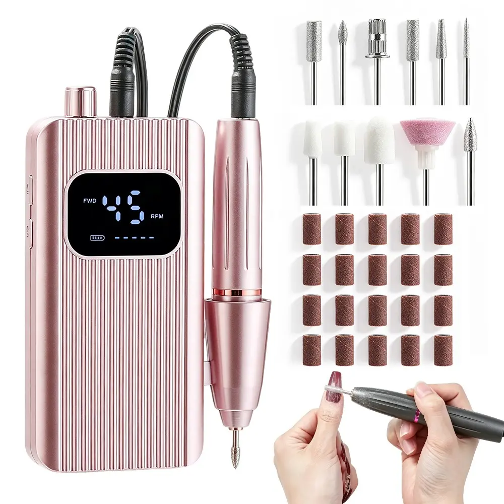 Portable Nail File & Pedicure Tool Set, Rechargeable USB Electric Polisher, Professional Manicure Kit for Home Salon, Essential Beauty Tools