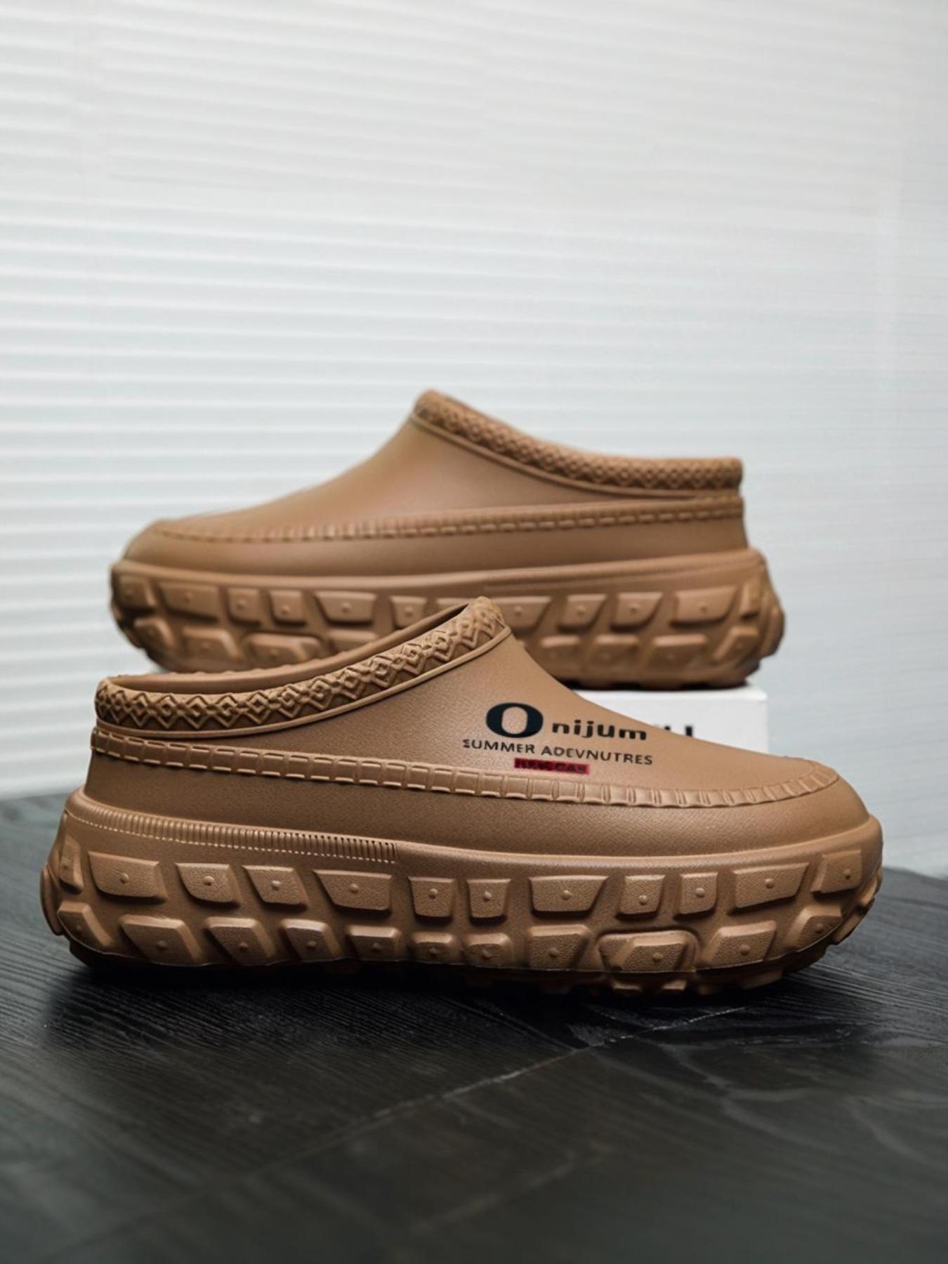 Unisex's Waterproof & Non-slip Platform Fashion Slippers, Lightweight Simple Slip on Shoes for Men & Women, Casual Comfortable Breathable Shoes for Daily Wear, Home Footwear