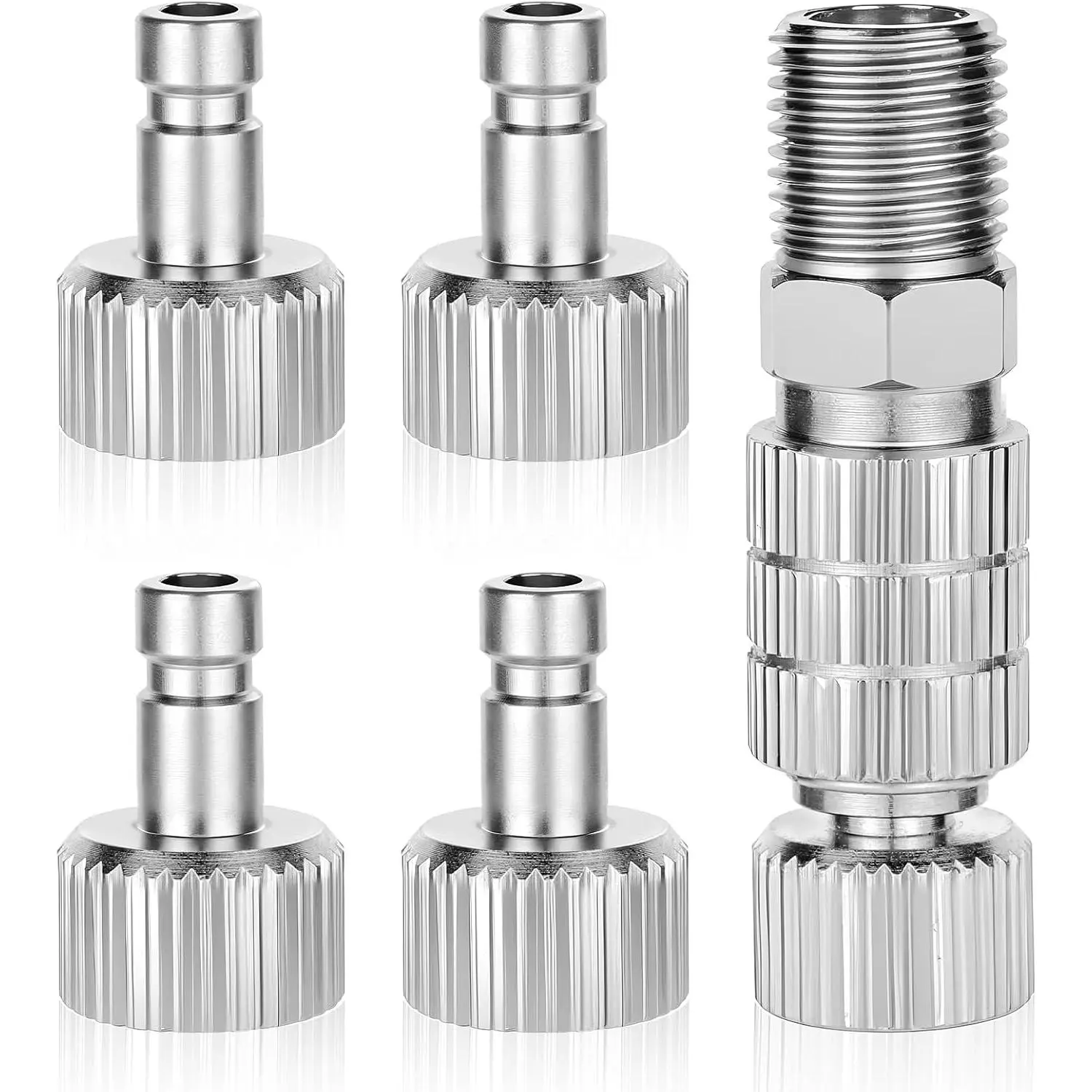 5 count 1/8 Inch Female Connectors and Male Adapters Adjustment Control Valve  Quick Release Coupling Disconnect Adapter Kit  Accessories for Air Compressor,  Hose