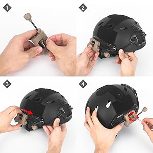 Tactical Helmet Light Military, Green/Red/White/IR Illumination Tool With 2 Helmet Lamp Mounts, Bendable Survival Signal Lights for Outdoor Sports Hunting Fishing