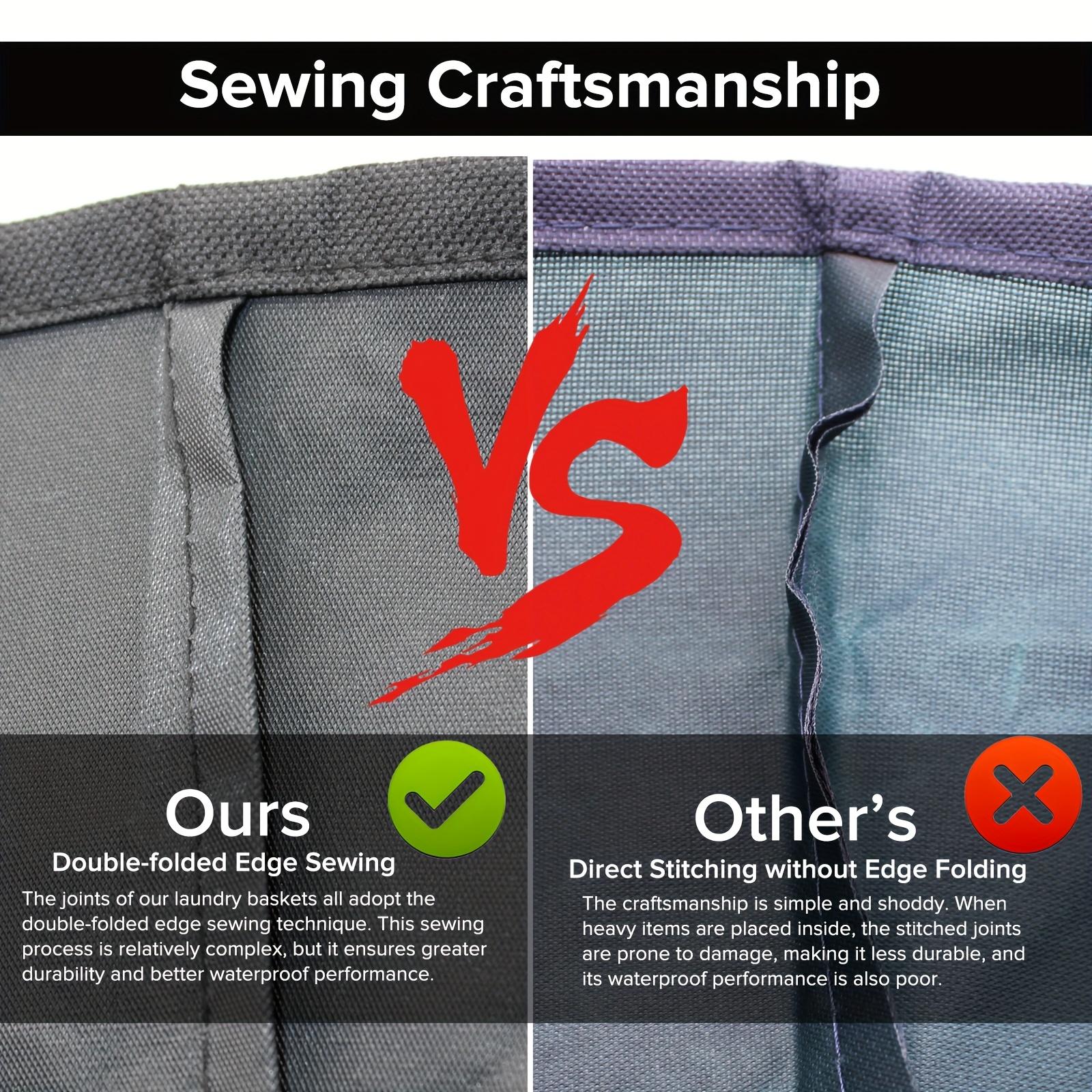 Extra Large Foldable Laundry Basket Hamper Bag (Aluminum Full Loop Handle) - Tall Collapsible Fabric Clothes Bin for Bedroom, Bathroom, College Dorm Storage, Closet Organization & Washing (Space-Saving Design)