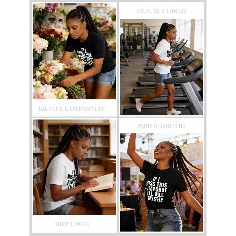 "If I Miss This Jumpshot" Graphic T-Shirt, Premium Cotton Short Sleeve Tee, Comfortable Crew Neck Tshirt for Daily Wear, Funny Basketball Quote Tee Shirt, High-Quality Relaxed Fit Cotton Tshirt for Men & Women