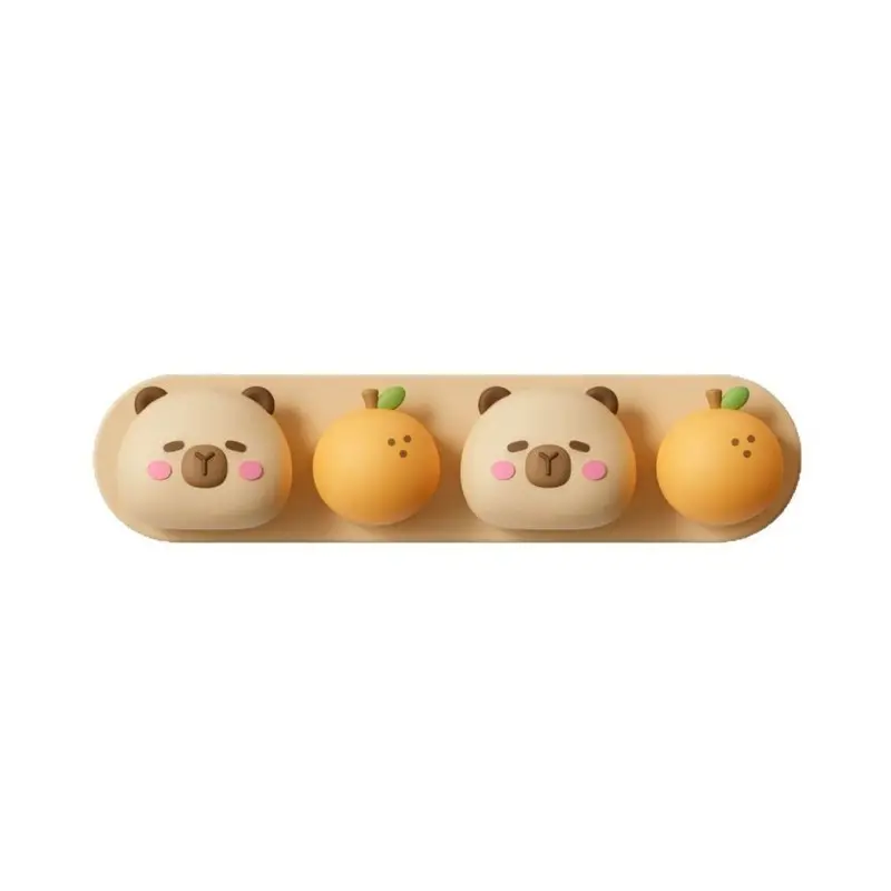 Capibara Solid Wire Holder - Desktop Data Cable Organizer - Silicone Wire Tying Tool - Cute Cartoon Cable Storage