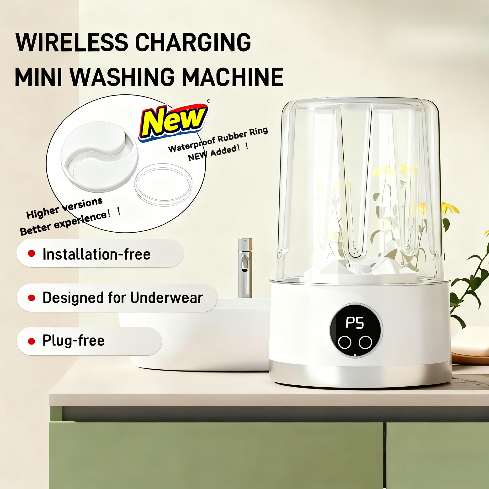 33.81oz Mini Washing Machine, USB Wireless Portable Underwear Laundry Cup, No Plug Required, 5-Minute Rapid Wash, Underwear-Specific, Convenient For Business Trips