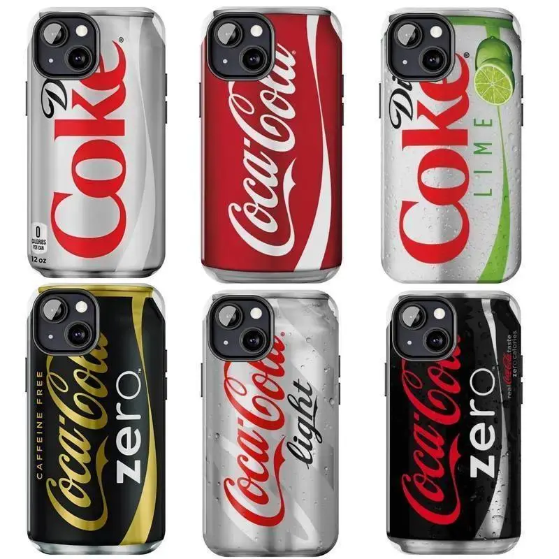 Diet Coke and Coca Cola Can Collection Phone Cases Phone Cover Hard Case Tough 2-piece Phone Case Suitable for iPhone 17-11 Pro Max/Plus and  Samsung Galaxy S23-25