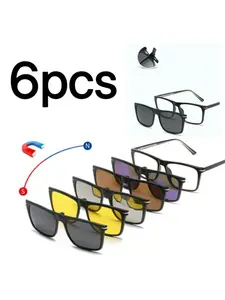 6pcs Interchangeable Lens Set, Fashion Decorative Eyewear, Daily Wear Glasses, Stylish Replacement Lenses, Versatile Accessory
