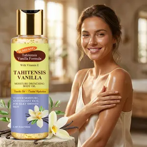 SUMFANG Tahitian Vanilla Deep Moisturizing Body Oil 100ml – Vanilla Oil + Vitamin C + Vitamin E – Brightens dull and rough skin – Lightweight, non-greasy texture – Perfect for full-body massage to create radiant skin