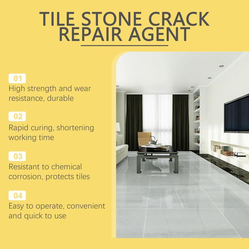 Super Strong Tile Crack Repair Glue - Fills Cracks in Ceramic, Porcelain, Marble, Glazed Surfaces