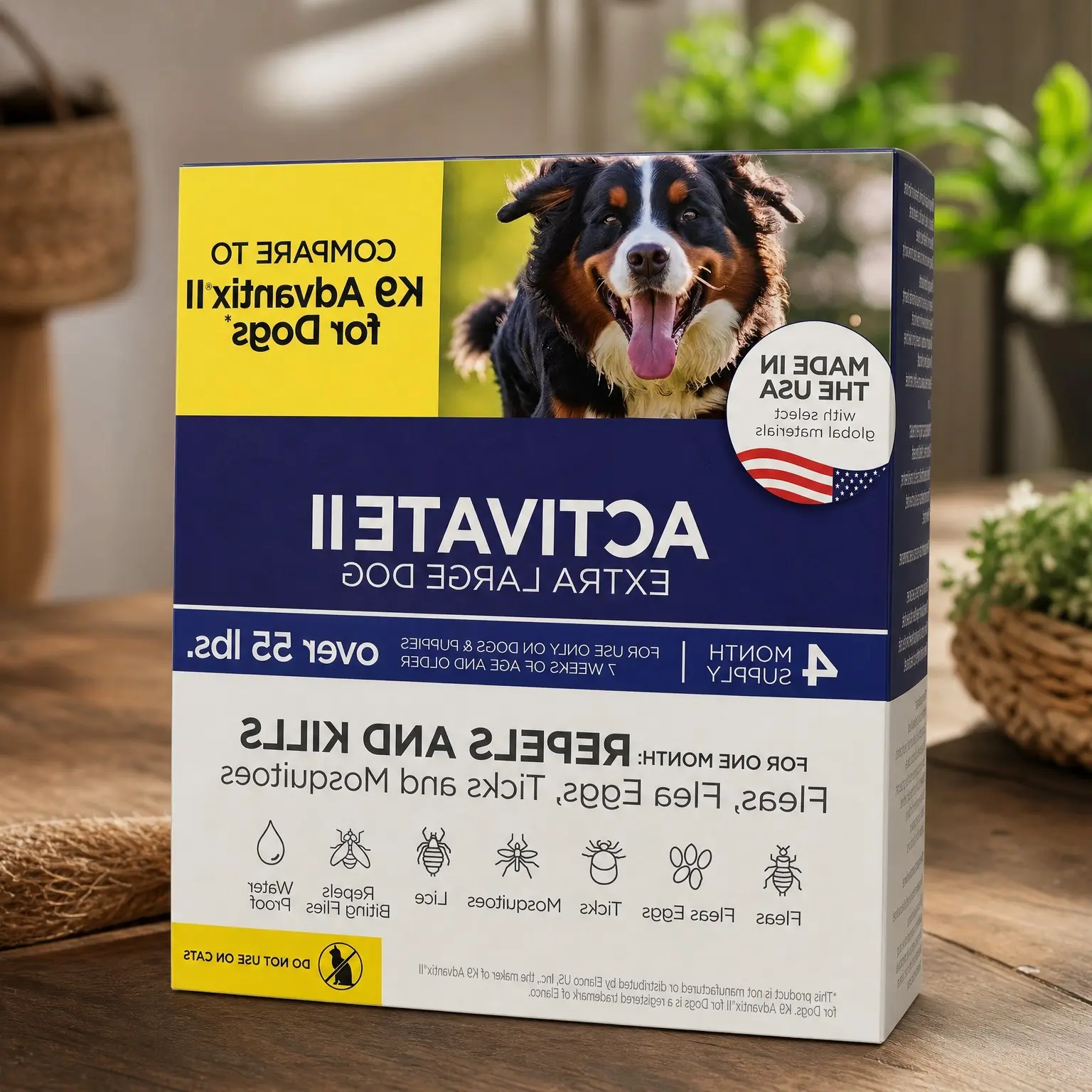 Activate II Flea and Tick Prevention for Extra Large Dogs 55+ lbs, Topical Drops, 4-Month TreatmentGift