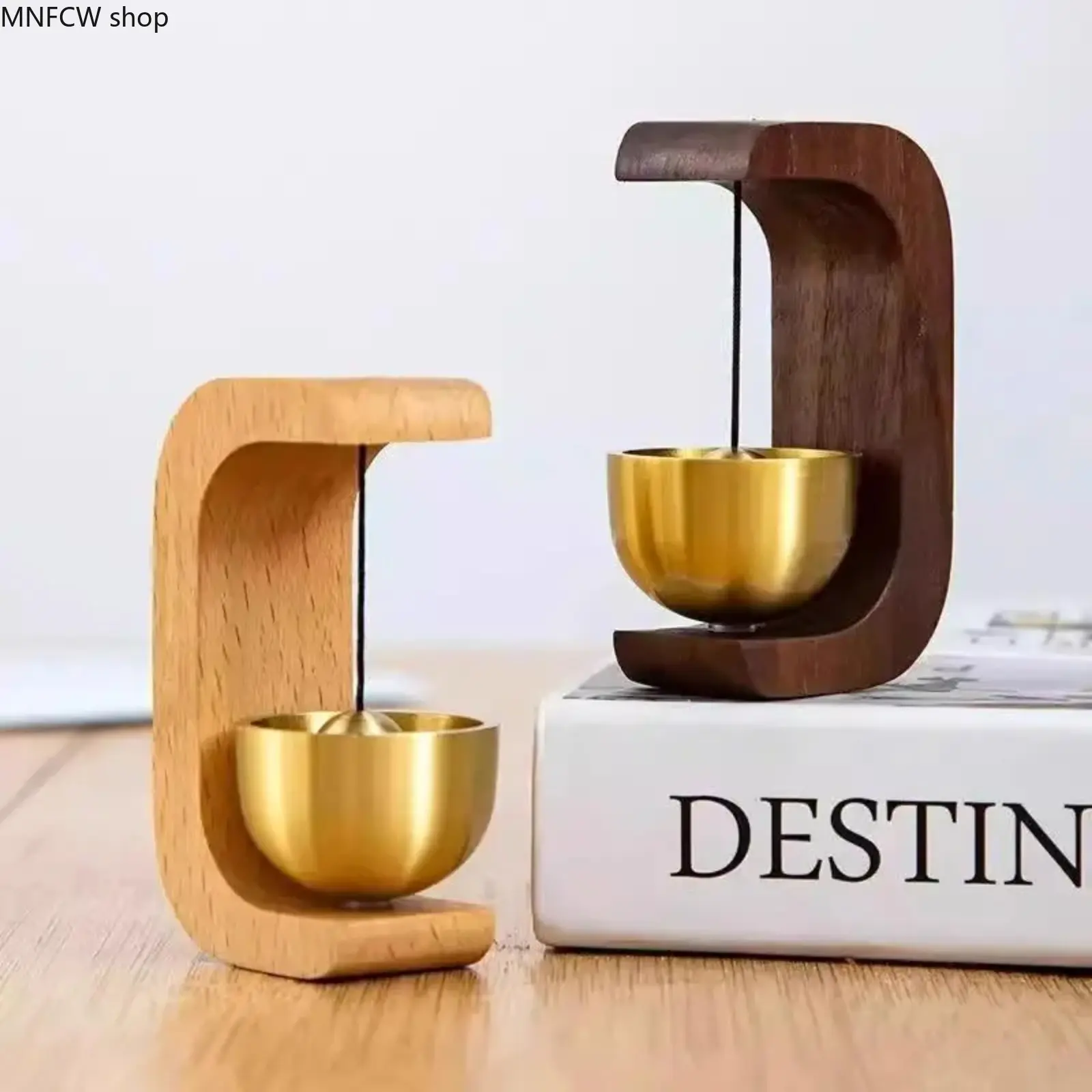 Dopamine Wind Chime Doorbell - Magnetic Pure Copper Strike Bell with Aesthetic Wooden Design, Handcrafted from Premium Wood, Entry Alarm for Home & Shop, Ideal for Home Aesthetic Enthusiasts, Dopamine Decor, No Tools Required