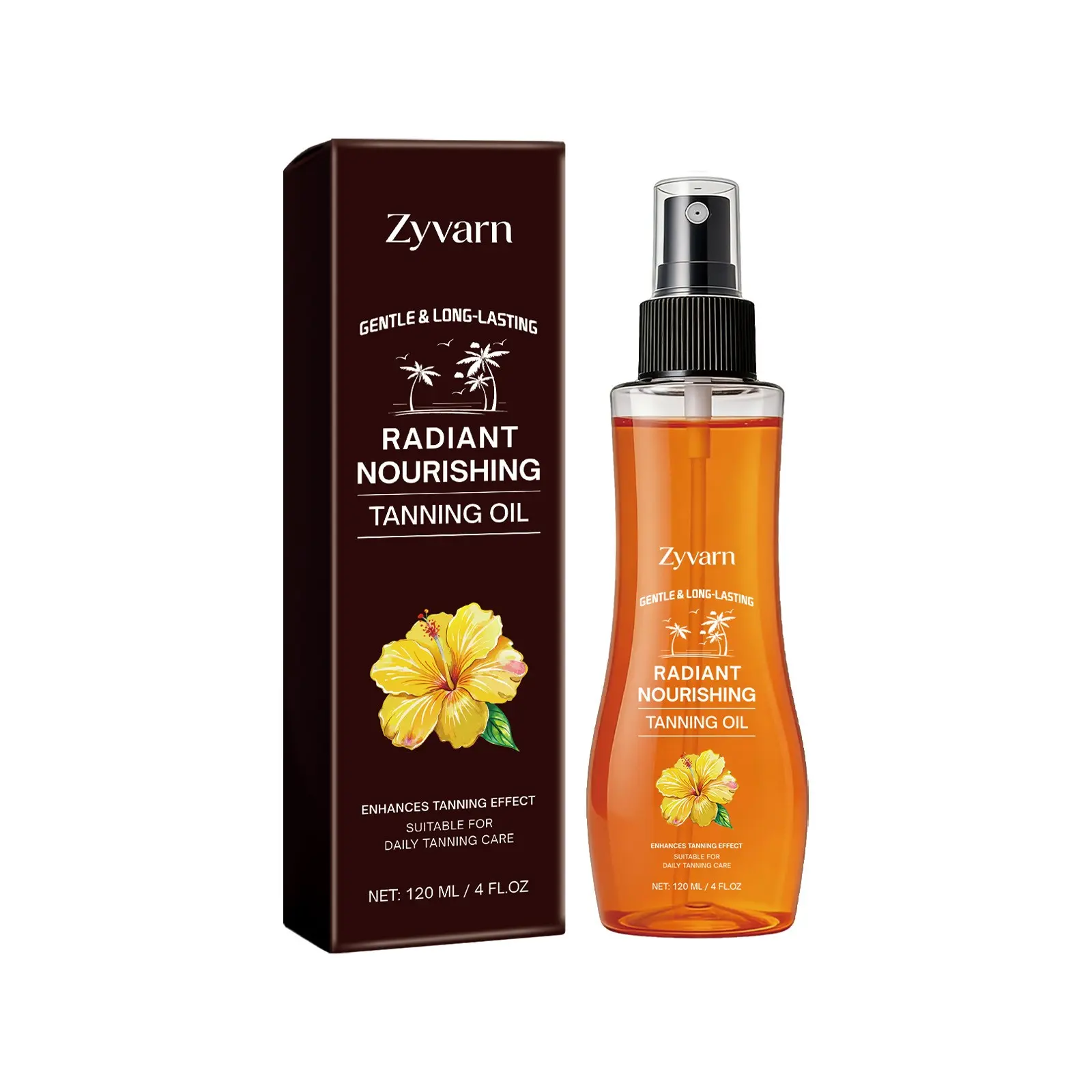 Zyvarn Tanning Oil Summer Bronze Wheat Skin Even Glow Refreshing Body Care Oil