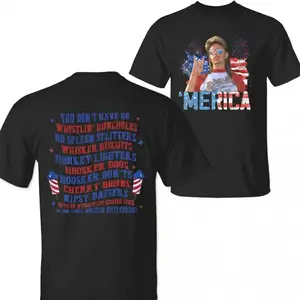 Joe Dirt Merica Fireworks Shirt, Party InThe USA 4th Of July Shirt, IndependenceDay Tee, 2 Sided Graphic Printed UnisexClassic Cotton T-shirts Womenswear Top,Menswear Top in all Sizes