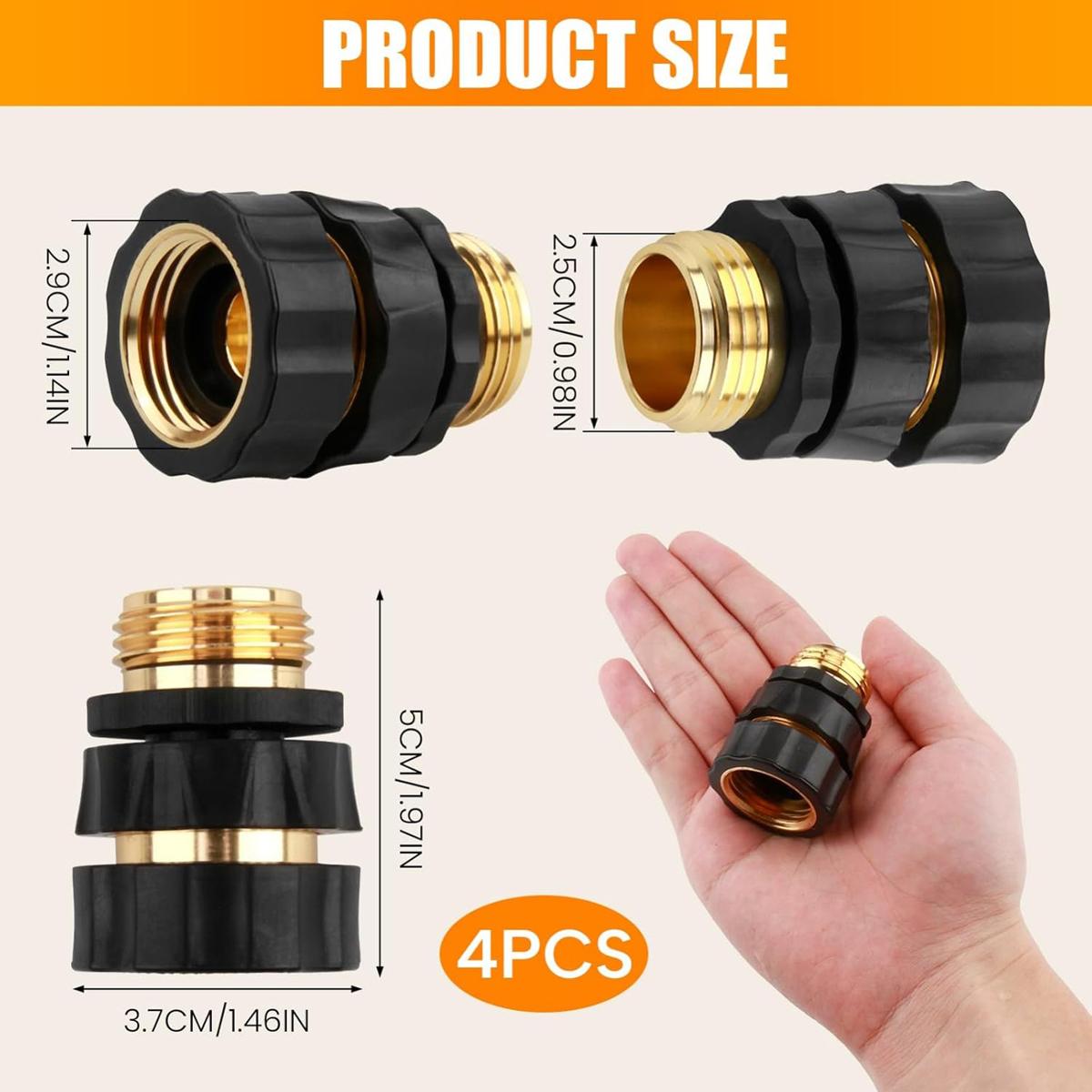 Garden Hose Quick Connector, 3/4 Inch Male and Female Garden Hose Fitting Quick Connector,4/6 Set