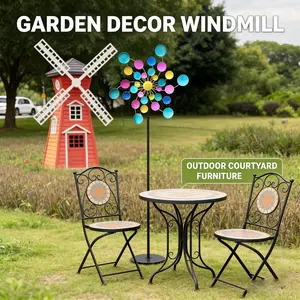 Multicolor Metal Wind Spinner, 360° Rotating Iron Windmill, Outdoor Garden Yard Lawn Decor for Patio, Balcony, Kids Playground