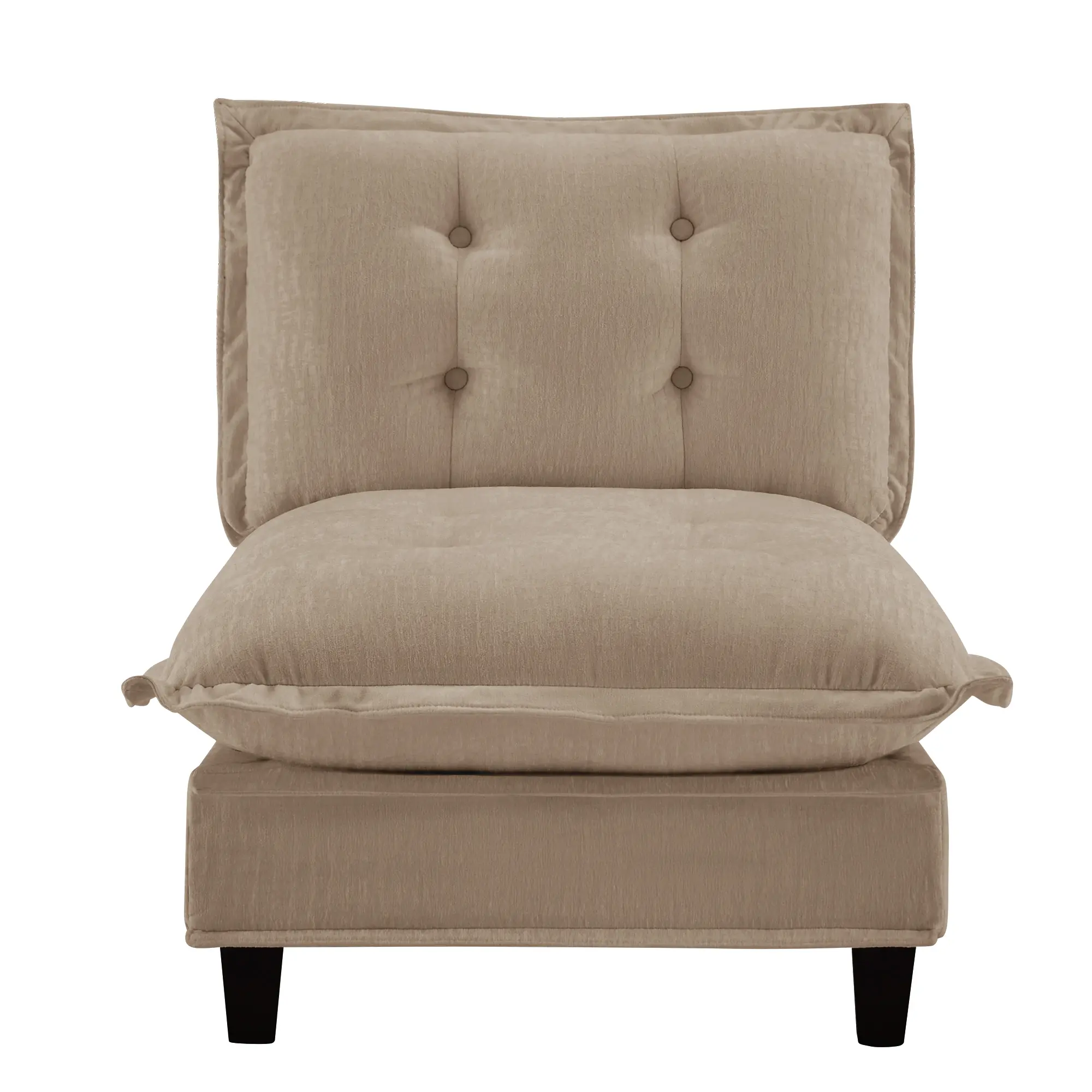 ARCH 1-Person Armless Chenille Sofa - High-Density Foam, Solid Wood Frame, Metal Backrest, Removable Cushions, Removable Arms, Compact, Easy Assembly for Apartment, Office - Light Brown Indoor Living Room Couch (sohochic)