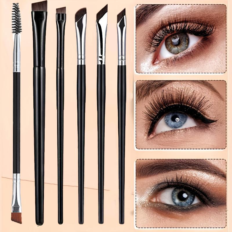 Professional Eyeliner & Eyebrow Angled Brush Set, 6 Counts/set Multifunctional Makeup Brush with Soft Bristles, Makeup Tool for Women, Eyeshadow Brushes