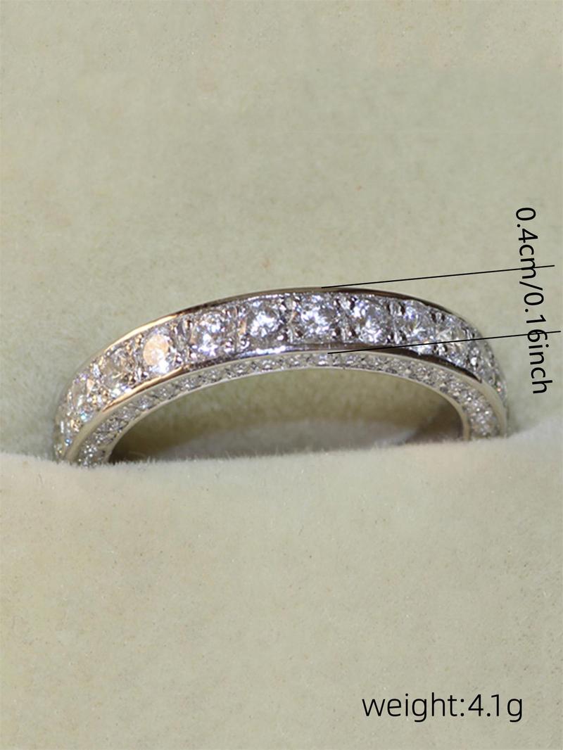 Classic Rhinestone Decorated Promise Ring for Gift, Trendy All-match & Exquisite Jewelry for Engagement Anniversary Party Jewelry Gifts for Women & Girls, Elegant Rhinestone Ring