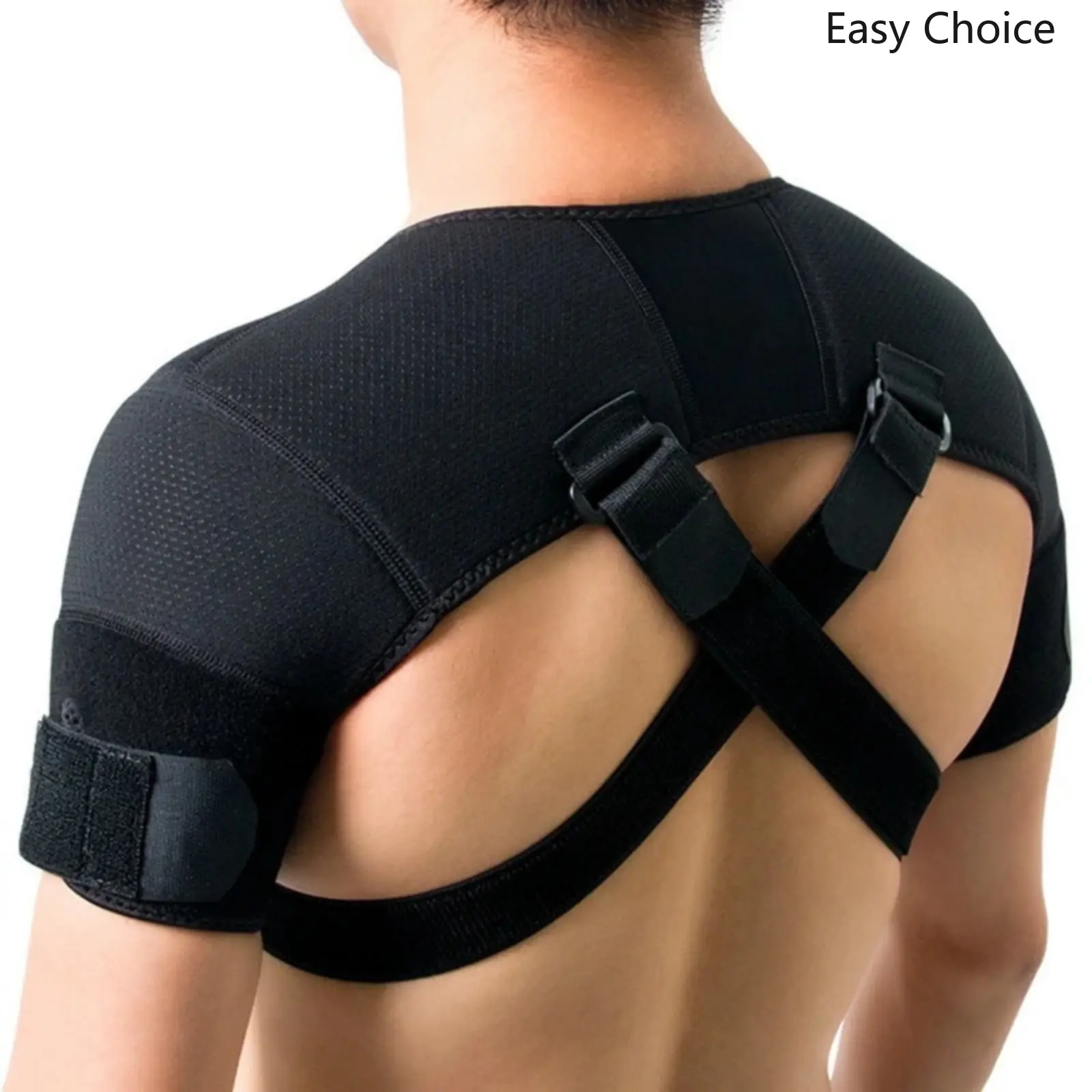 Adjustable Cross‑Over Shoulder Support Brace, Dual‑Strap Shoulder Stabilizer, Pain‑Relief Double‑Shoulder Harness, Posture Correction Sports Shoulder Support for Daily Activity & Workout Use