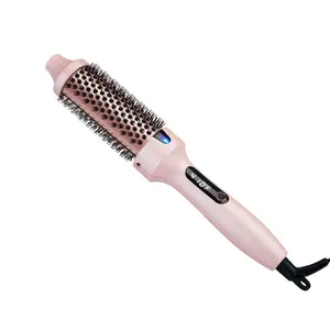 Thermal Brush for Blowout , 6 Heat Settings,Dual Voltage, 1.5 Inch Heated Round Brush with Negative Ions,  Dual PTC, Salon Smooth Hair, Less Frizz, Travel-Friendly, Pink