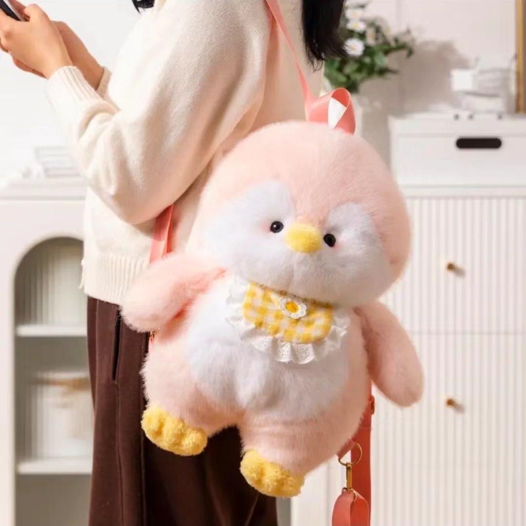Cute Plush Penguin Backpacks Women Cartoon Fun Shoulder Bag New Trendy Personalized Girl Fashion Rucksack Kawaii Animal Knapsack