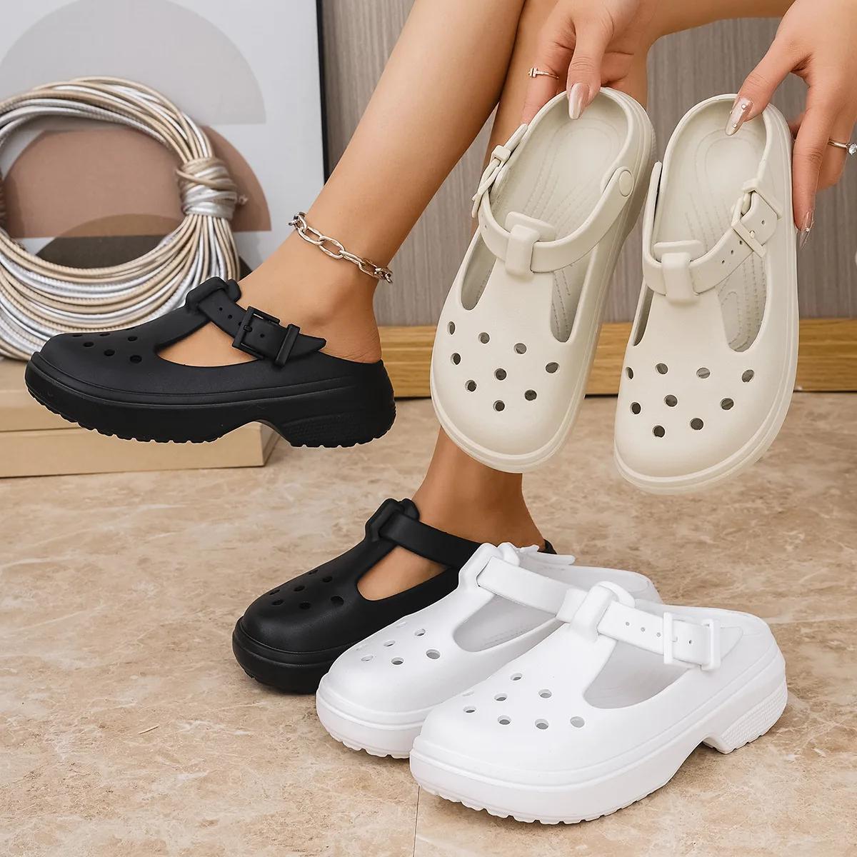 2025 Women's Summer Mary Jane Clogs EVA One-piece Slippers Sandals Footwear