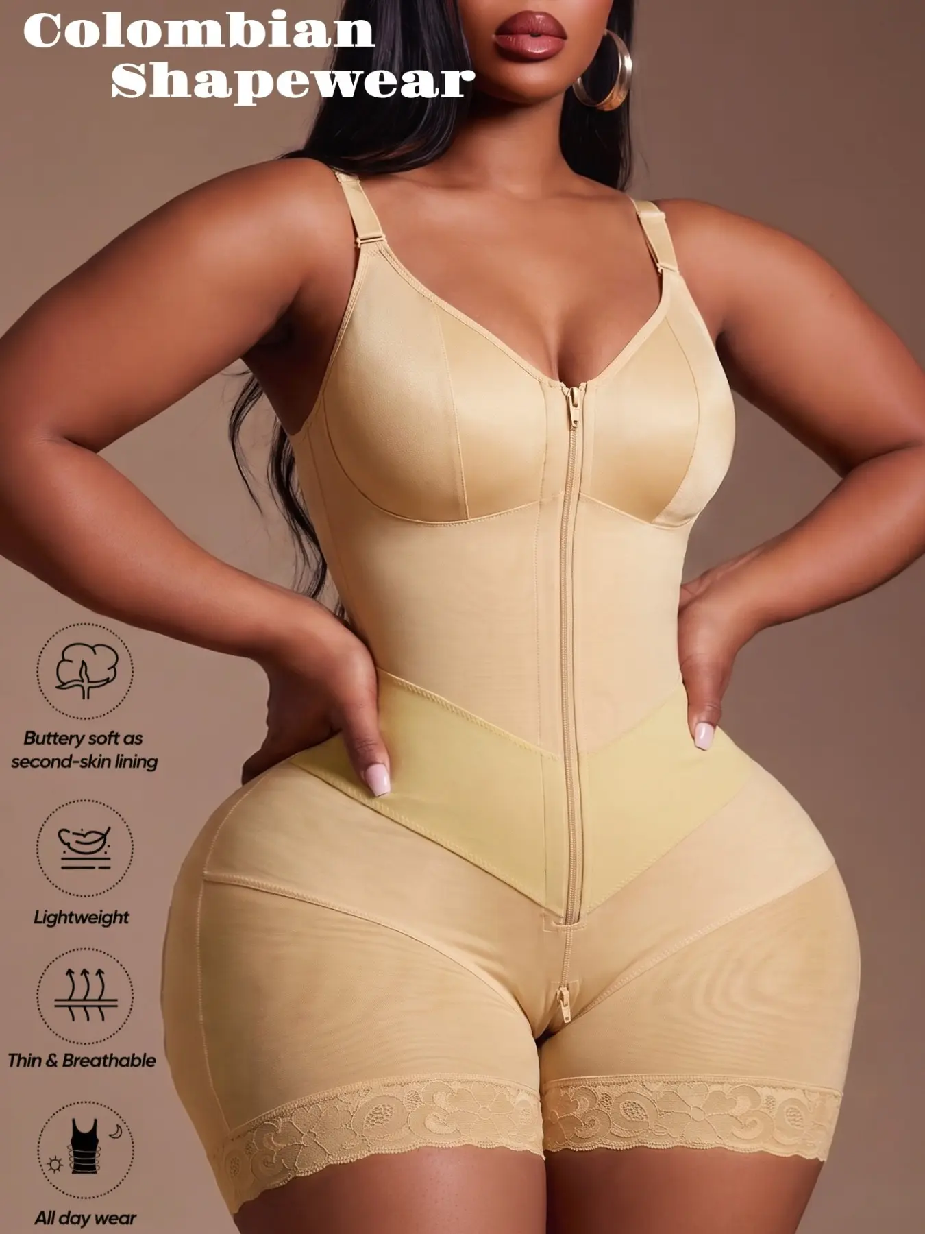 1 Count High Compression V-shaped Belts Shaperwear Bodysuit, Fajas, Tummy Control Colombian Shapewear,  Waist Trainer, Butt Lifting Jumpsuit, High Support Slim-Fit  Full Body Shaper, Suitable For Daily Sports Or GYM