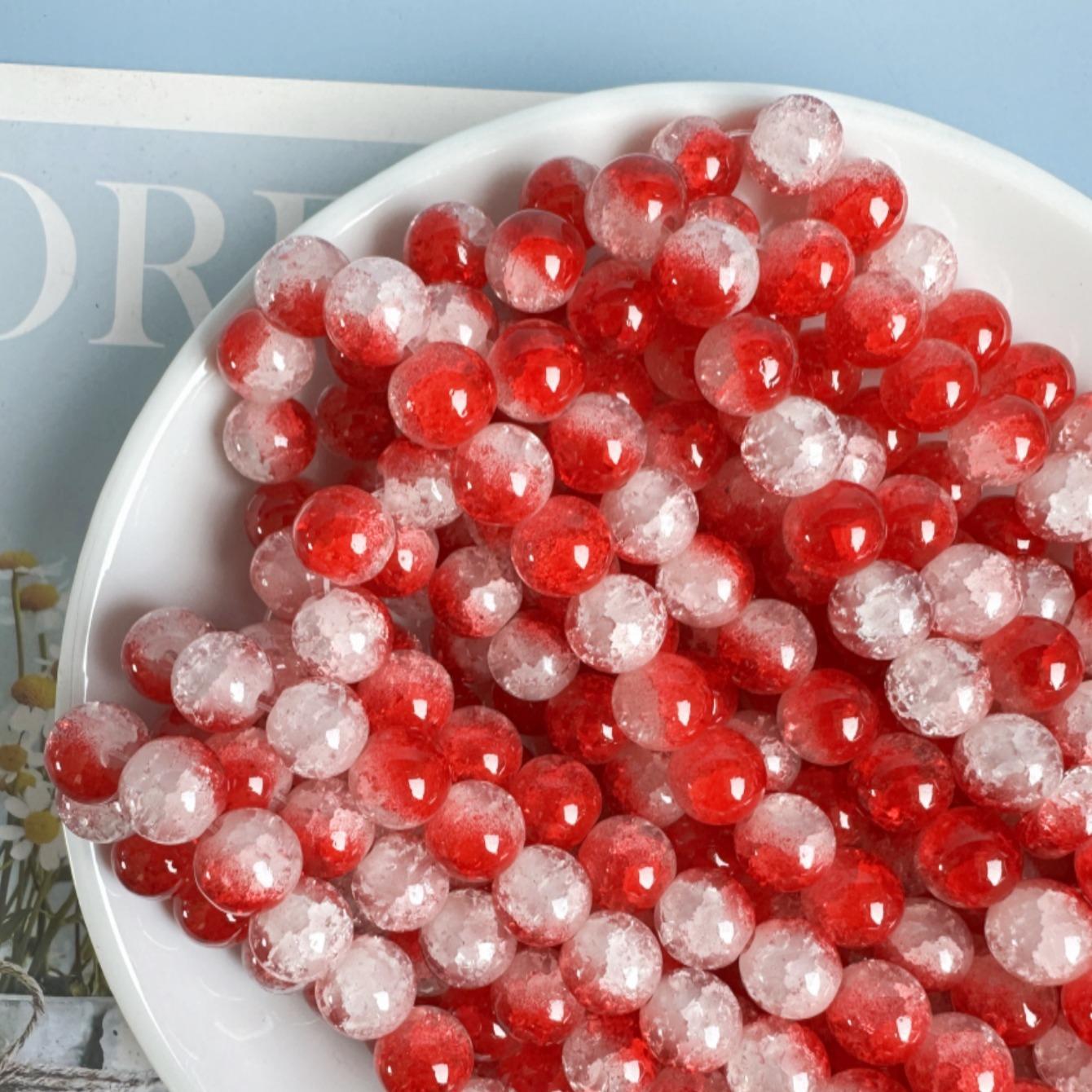 10mm Glitter Glass Beads (50pcs/100pcs), DIY Jewelry Making Accessories for Necklace & Bracelet & Earrings, Jewelry Beads for Women & Teenager, Handmade Crafts