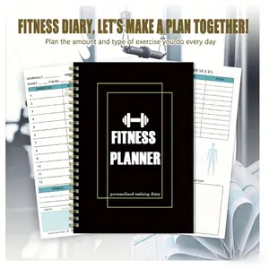 2026 Minimalist A5 Twin-Wire Spiral Fitness Notebook - Monthly Workout Planner, Exercise Tracker Journal, Coil Bound Daily Fitness Record Organizer for Gym Enthusiasts