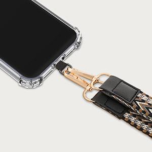 MoKo Universal Phone Lanyard - Adjustable Nylon Crossbody Strap with Detachable Patch Hands-Free for iPhone & Most Smartphones - Black - Army Green