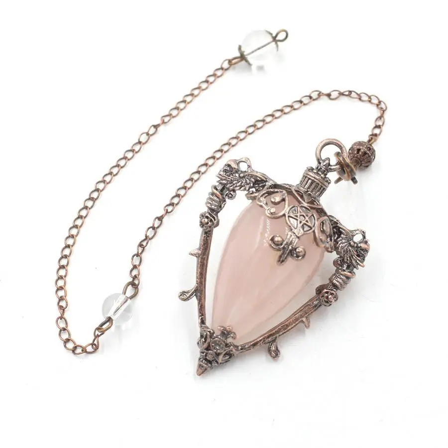 Large Natural Stone Pendant Crystal Pendulums Divination Opal Lapis Lazuli Pink Quartz Pendulos Reiki Spiritual Product X210