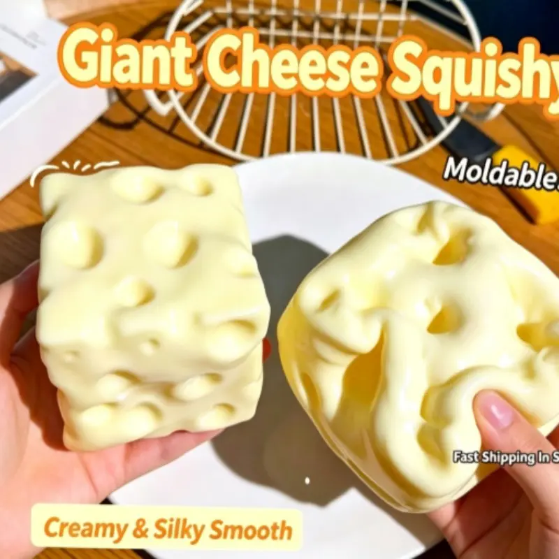 Vaseline Soft Fufu Cheese Giant Stress Relief Toy, Plush Moldable Squeeze Fun, Ideal for Relaxing and Unwinding, Perfect Gift Idea