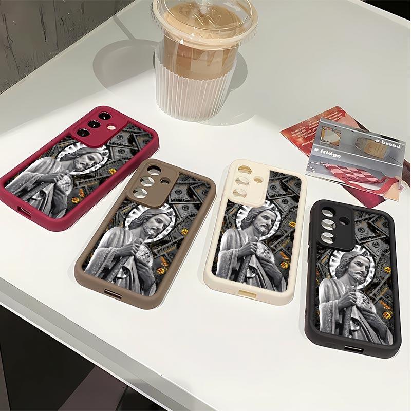 San Judas Tadeo Soft&Flexible TPU Silicone Phone Case For Galaxy S26 Ultra S25 Edge S24 FE S23 S22 S21 Plus A13 A14 A15 A16 A17 A33 A34 A35 A36 A52 A53 A54 NOTE20 Durable|Shockproof|Full Camera Protection|Anti-Fingerprint