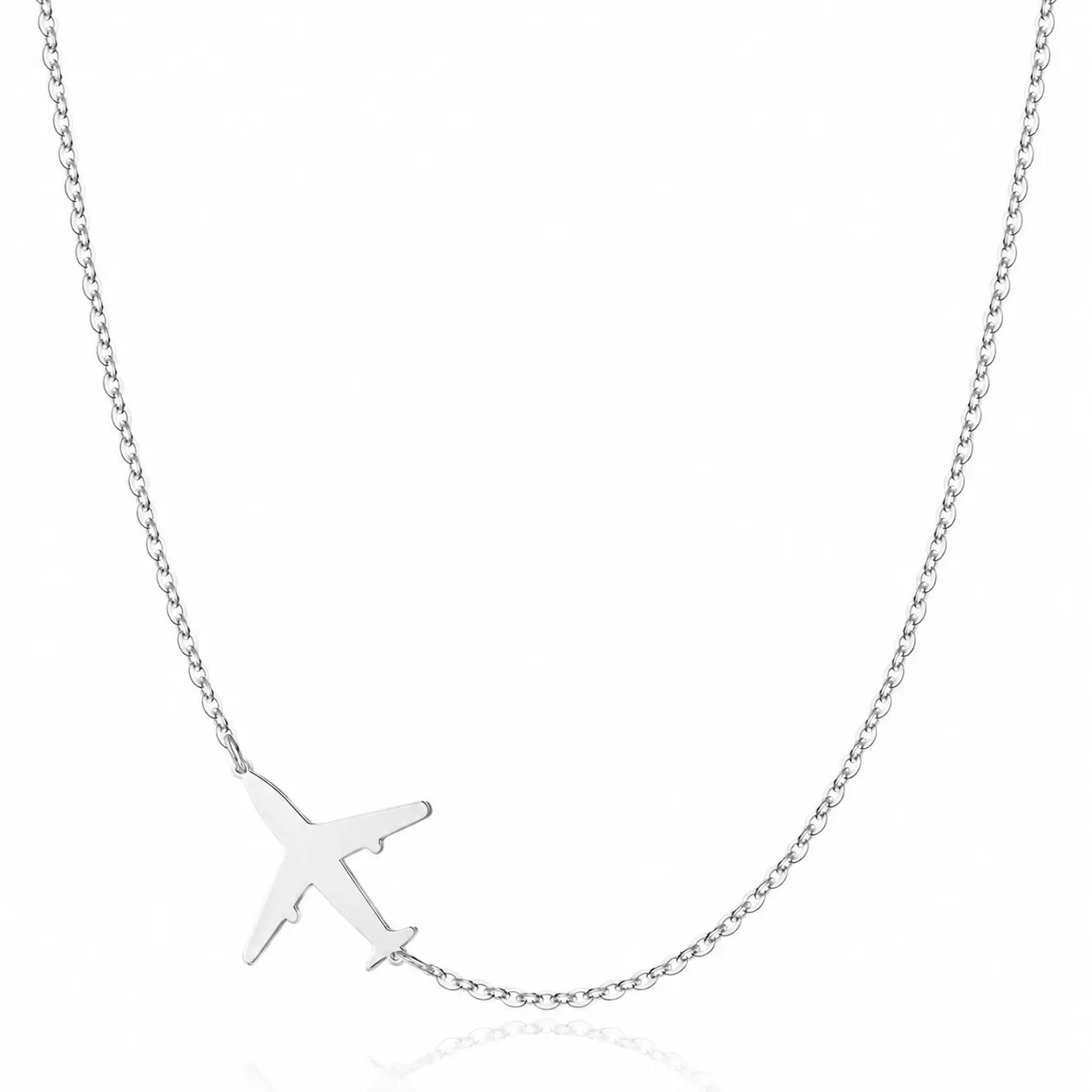 Women Hollow Airplane Pendant Choker Necklace, Delicate Daily Wear Neck Accessory for Occasion Gifting