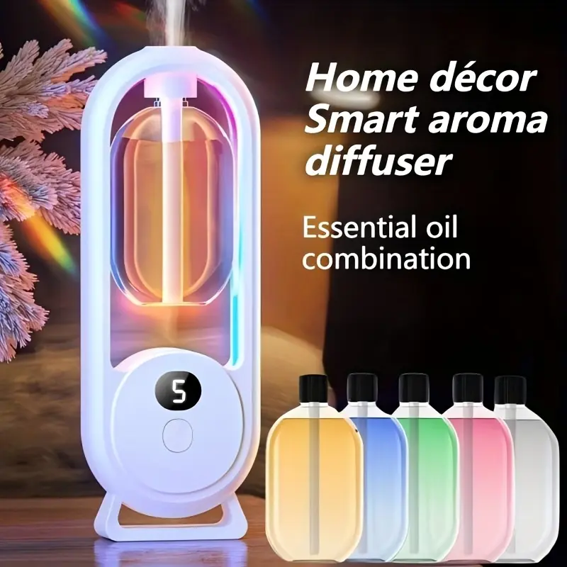 Compact Sonic Technology Ultrasonic Aromatherapy Humidifier - 5.07 Oz USB-Powered Mini Essential Oil Diffuser with 7 Color-Changing LED Lights, Timer Setting, Quiet Operation for Bedroom Deodorization, Ideal for Home, Office, Cafe (Party Bag Gift Option)