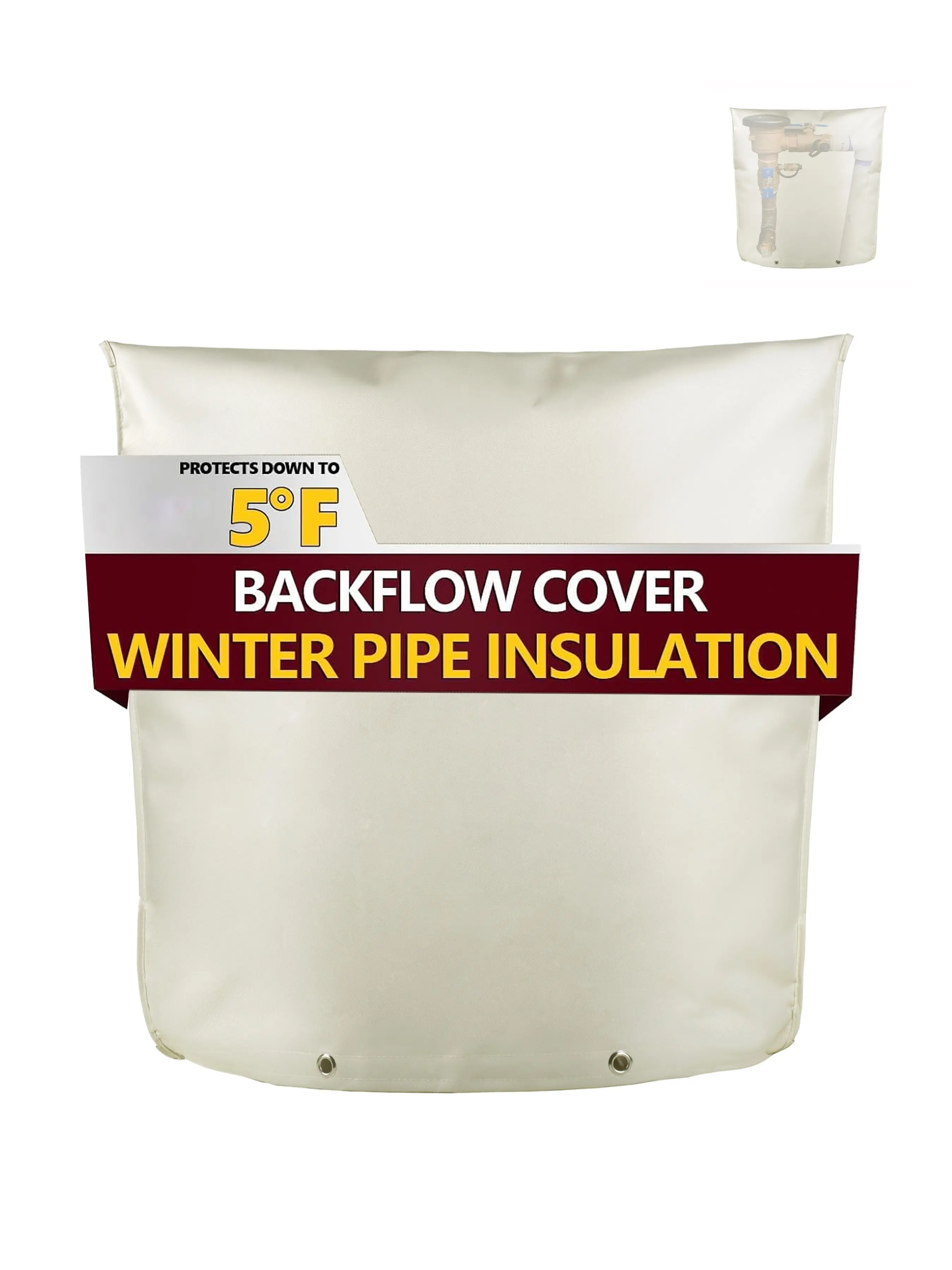 Backflow Preventer Insulation Cover, Water Pipe Insulation Sprinkler Cover for Outside, Insulated Backflow Cover Pouch for Irrigation Back Flow Valve in Winter or Sun Exposure, Outside Sprinkler Guard