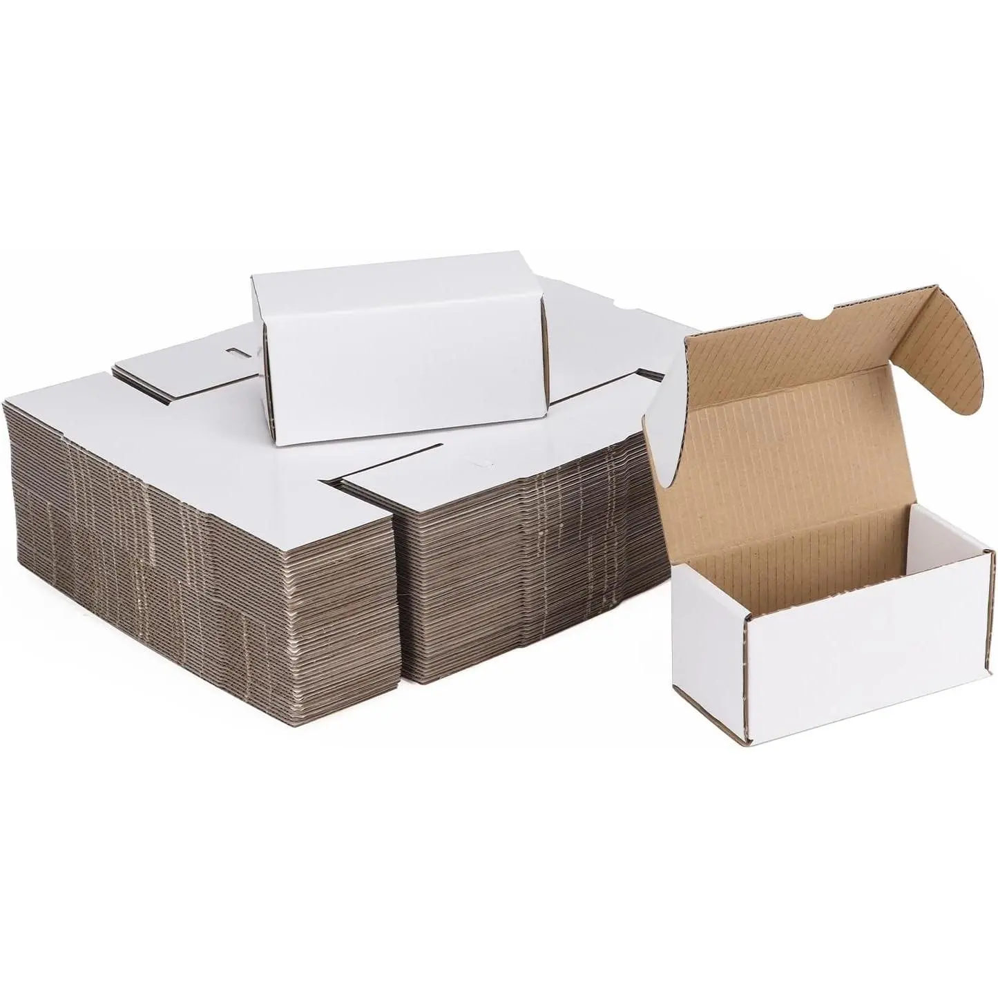 4.6x2.2x2.2 White Shipping Boxes Set of 100, Corrugated Cardboard Mailer Boxes for Packaging Small Business Mailing Gifts