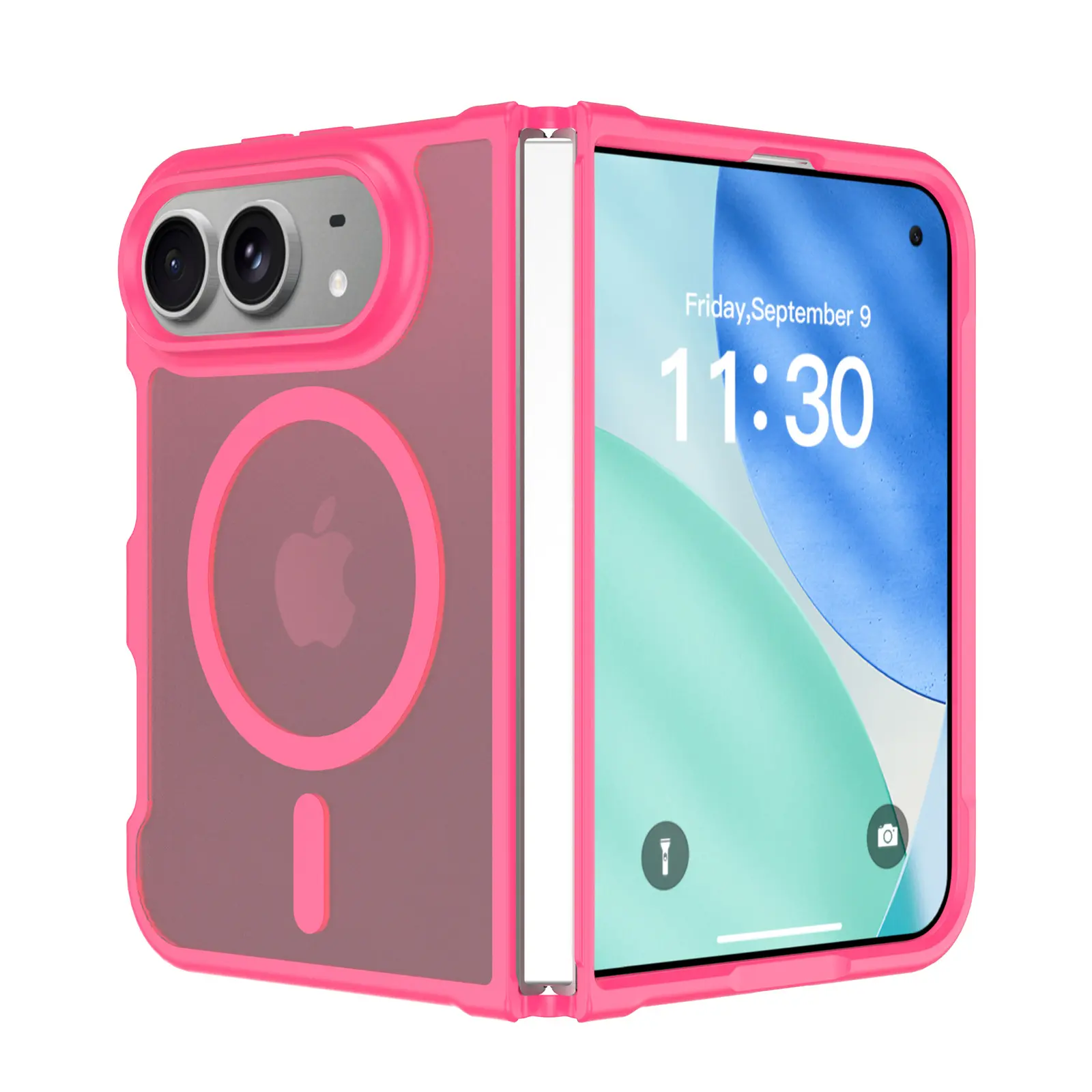 Magnetic Left-Right Folding iPhone Duo Phone Case - Polycarbonate, Simple Stylish Practical, New Anti-Fall Anti-Drop Protective Cover