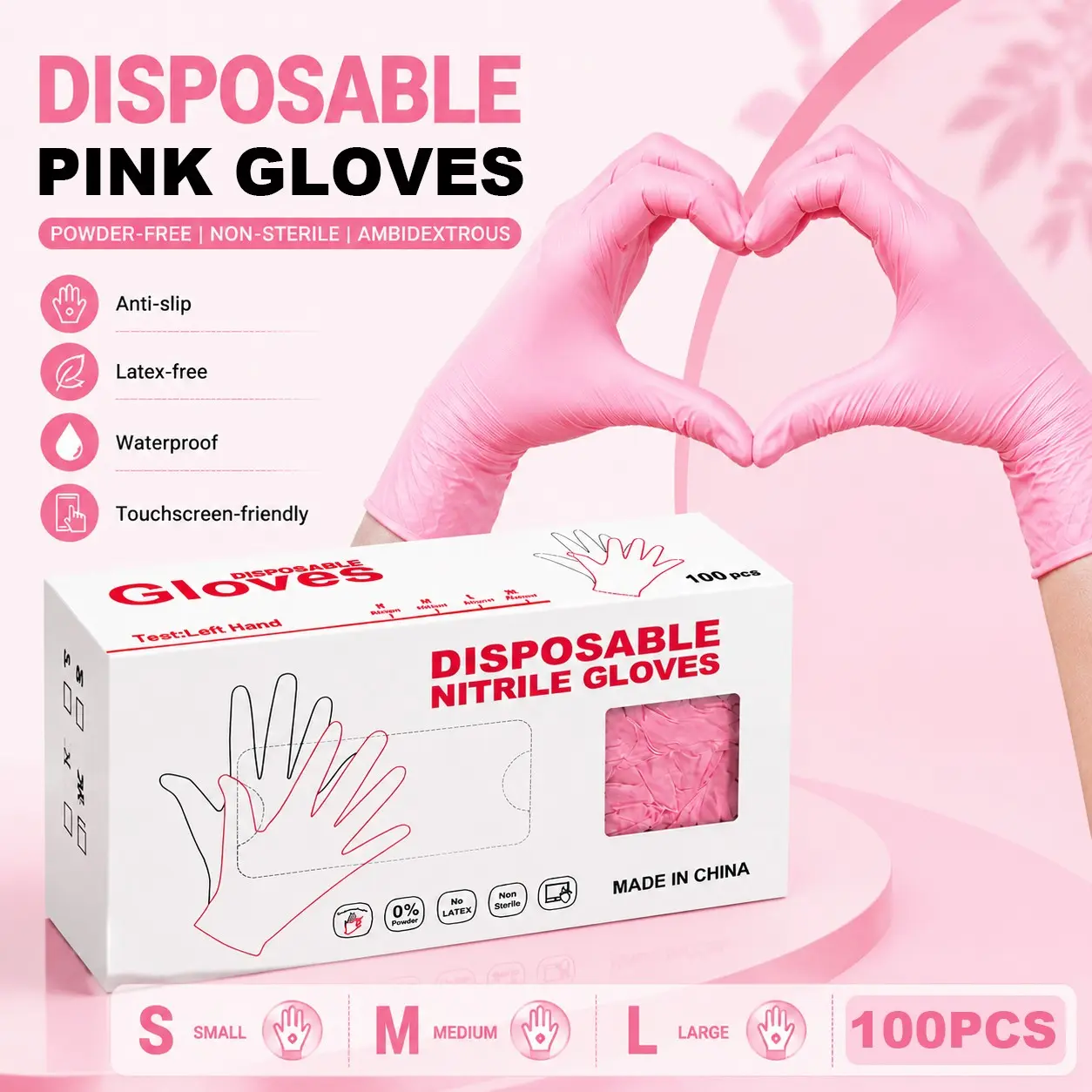 100 Pcs Nitrile Gloves, Powder-Free, Ideal for Pet Grooming & Household Tasks, Comfortable Fit, Durable & Flexible, Suitable for Adults
