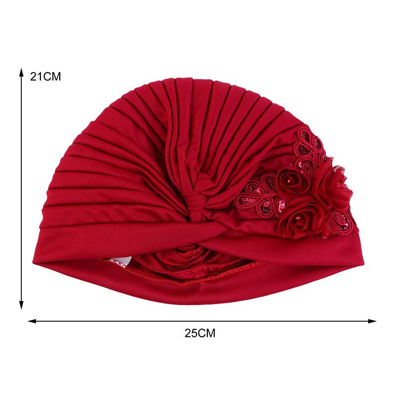 Sequined Pleated Turban Hat, Ethnic Indian Headwear & Hair Accessory