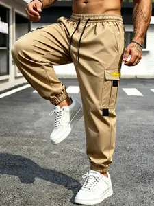 Men's Cargo Pants with Drawstring Waist, Multiple Pockets, Lightweight Quick-Dry Fabric, Street Style, Outdoor, Commute, Sporty, Casual